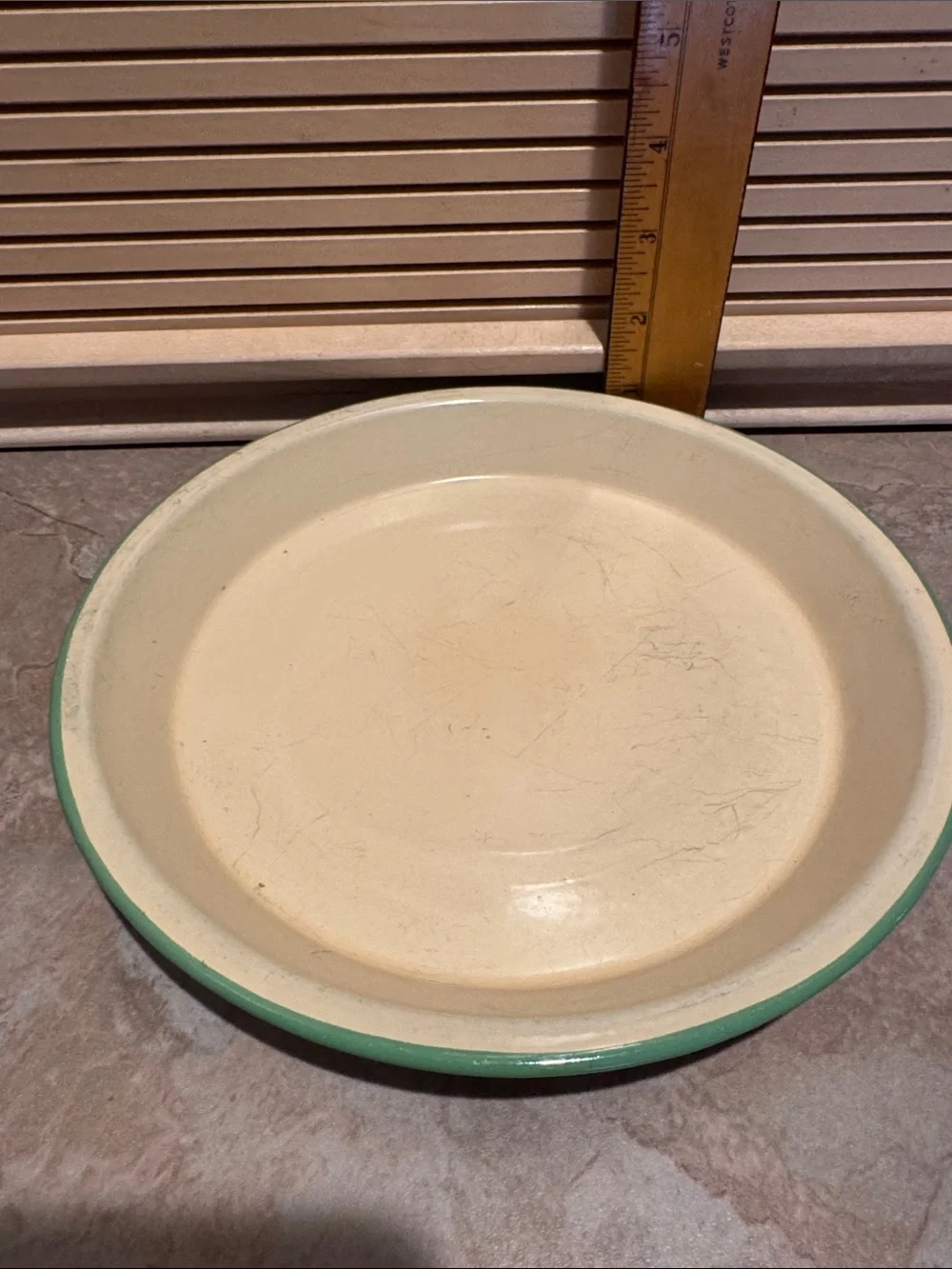 Vintage Mint Green Enamelware Serving Bowl - Home Kitchen
